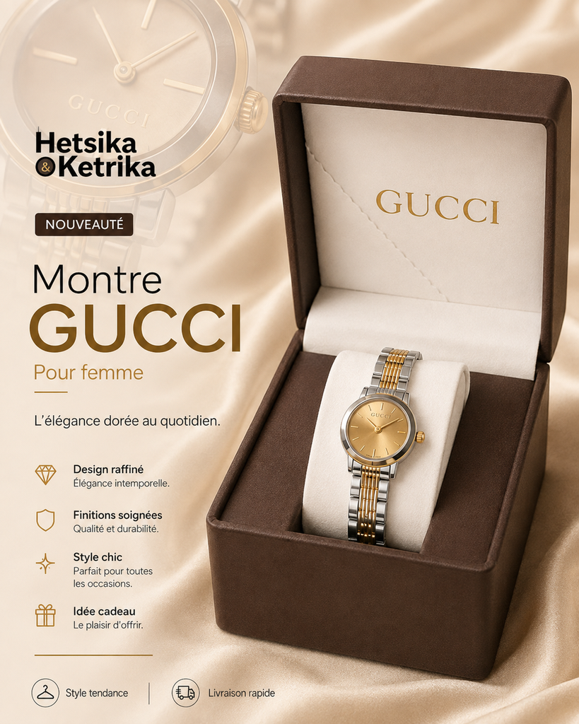 Montre Gucci Cadran Doré Bracelet Bicolore
