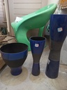 Vase bleu en 3 serie