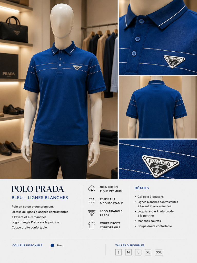 Polo Prada Manches Courtes Logo Triangle