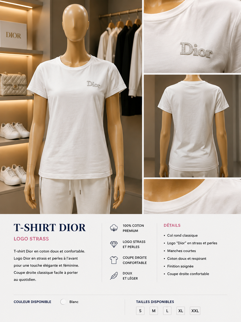 T-shirt  Dior Logo Strass