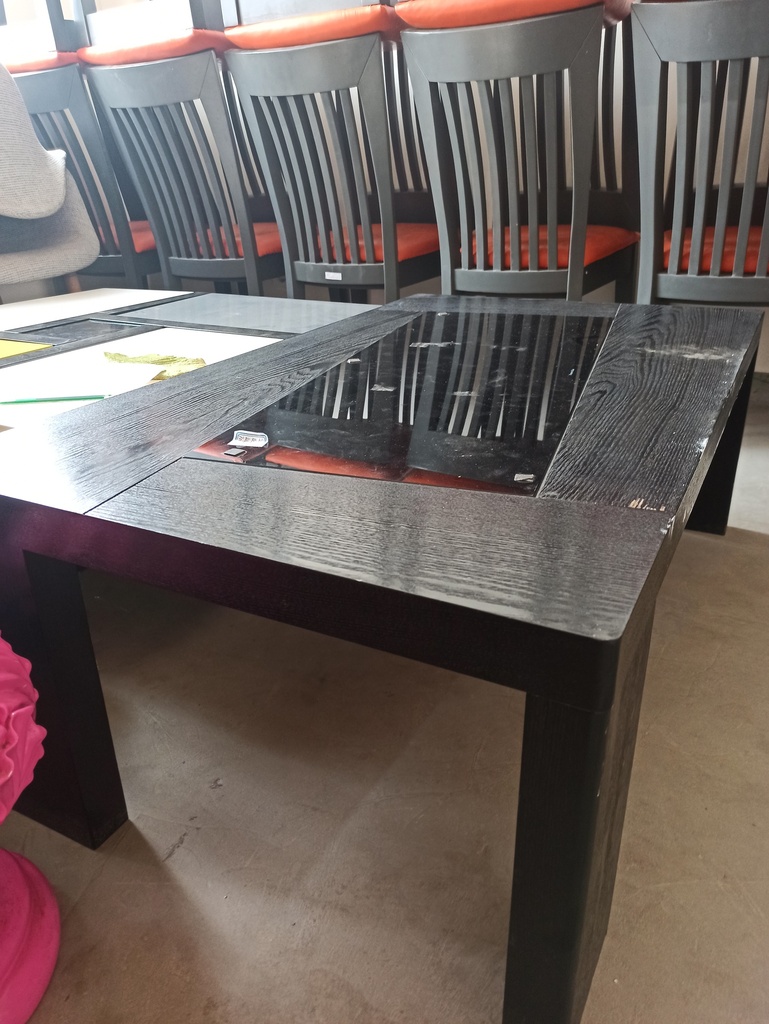 Table basse gris Noir vitré