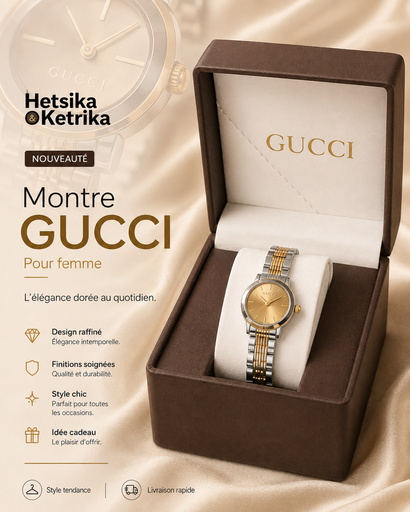 Montre Gucci Cadran Doré Bracelet Bicolore